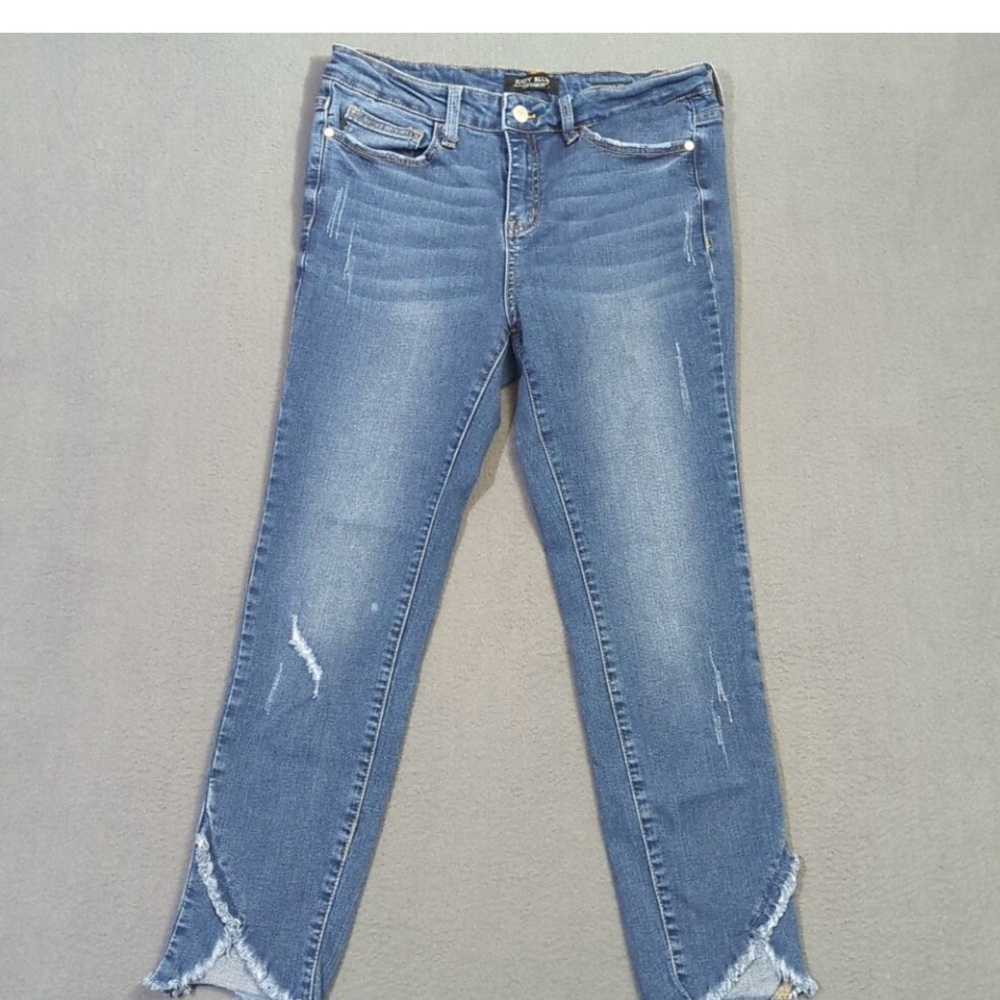 Judy Blue Jeans Women's 30 Blue Skinny Fit Denim Tulip Hems